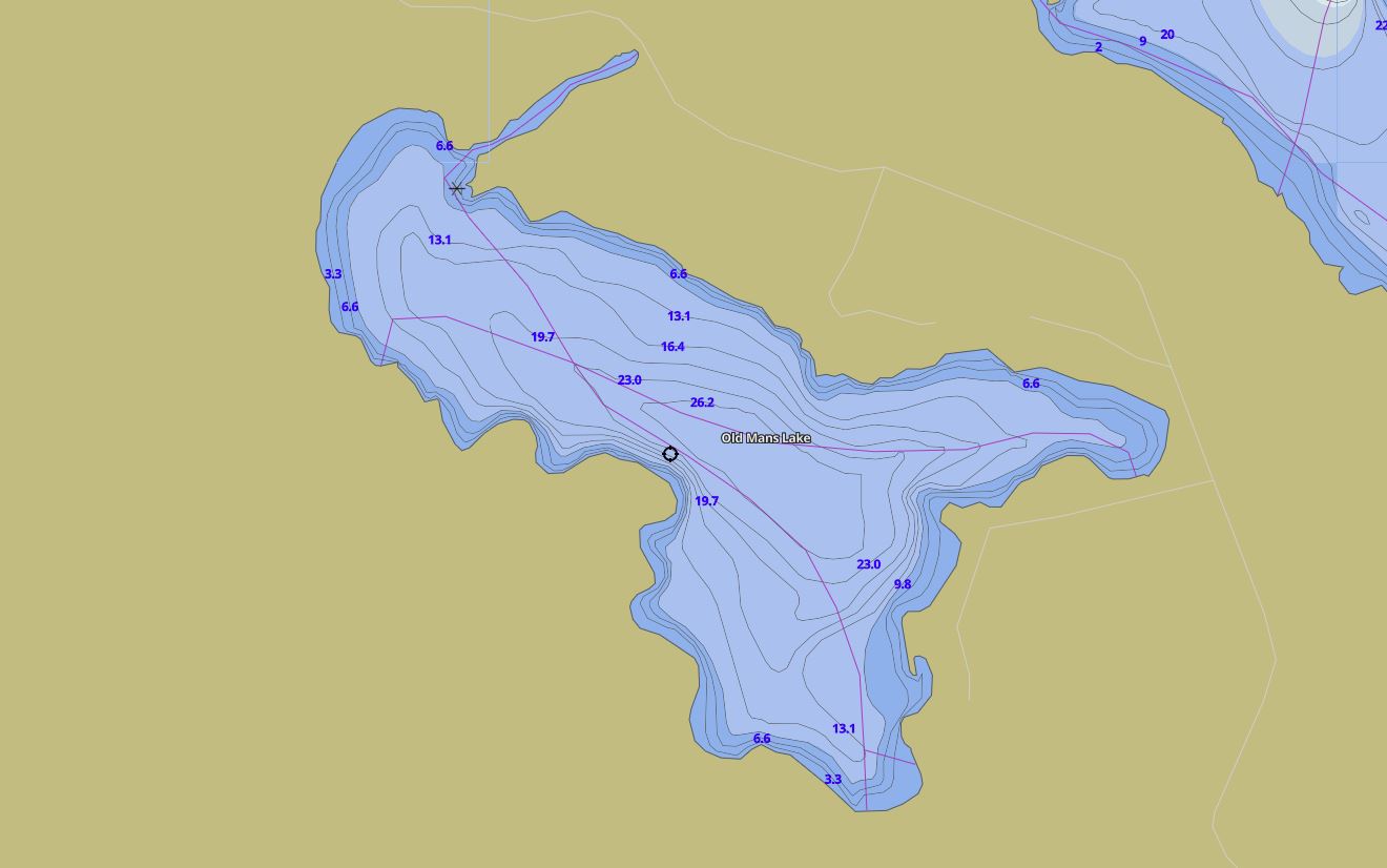Contour Map of Old Mans Lake in Municipality of Magnetawan and the District of Parry Sound